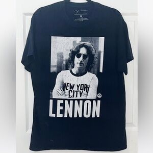Vintage John Lennon Black T- shirt Size Medium 100% Cotton